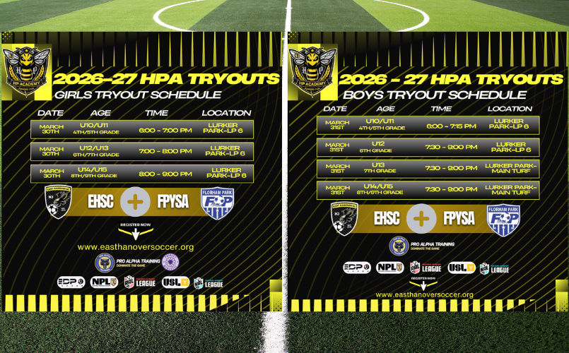 2026-2027 HPA Tryout Schedule